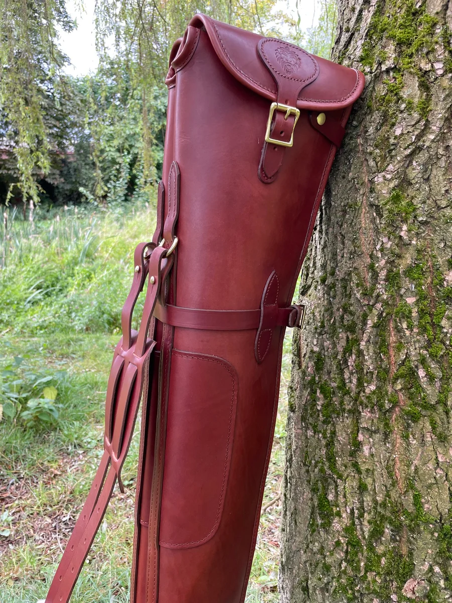 Premium Italian Papaya Leather Double Gun Slip (Flap/Buckle/Zip) product image 3