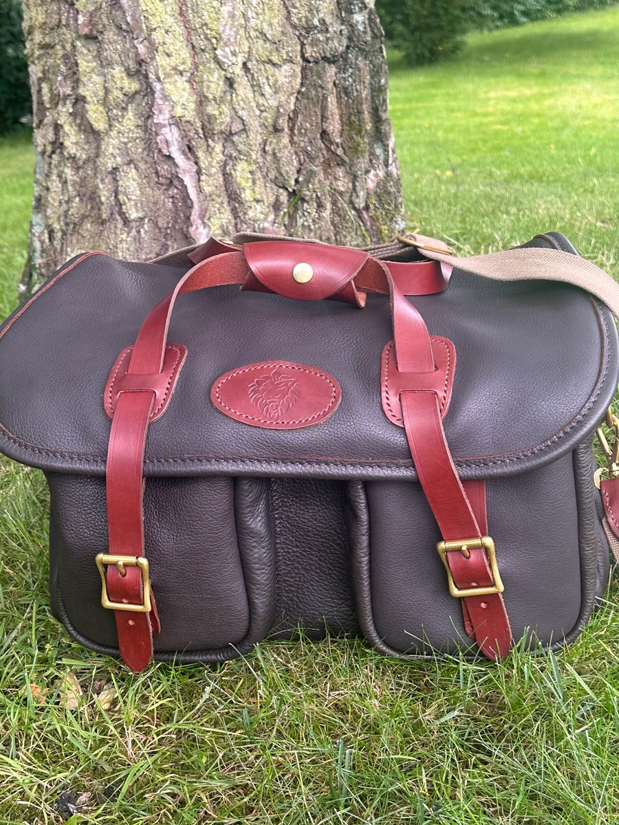 Premium Italian Soft Mottled Leather Weatherproof Range Bag (Havana with Papaya Leather) product image 2