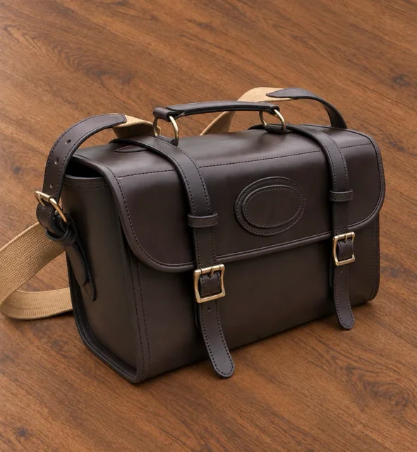 Classic Brown Leather Cartridge Magazine Range Bag