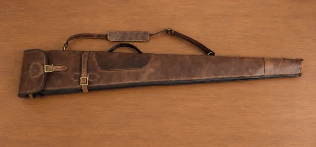 Classic Brown Distressed Leather Flap/Buckle/Zip Gun Slip product image 2
