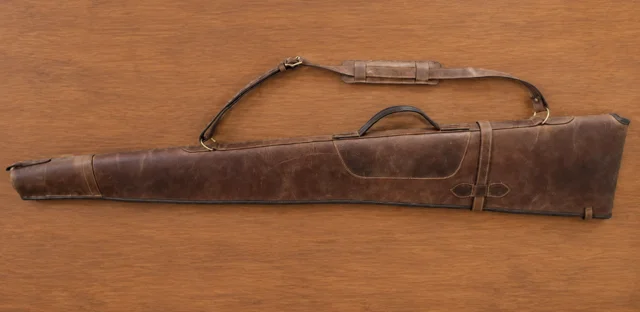 Classic Brown Distressed Leather Flap/Buckle/Zip Gun Slip product image 3