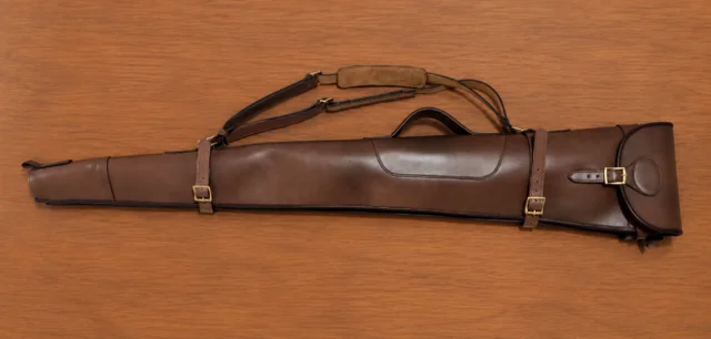 Classic Brown Leather Double Gun Slip (Flap/Buckle/Zip) product image 2