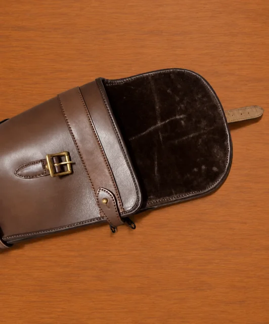 Classic Brown Leather Double Gun Slip (Flap/Buckle/Zip) product image 3