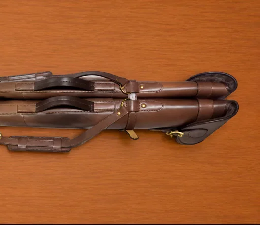 Classic Brown Leather Double Gun Slip (Flap/Buckle/Zip) product image 4