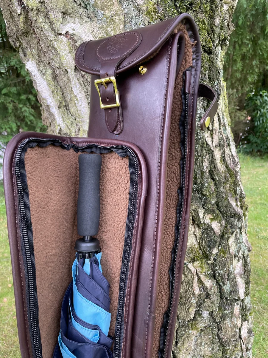 Premium Italian Havana Leather Flap/Buckle/Zip Gun Slip with Custom Barrel or Umbrella Pocket product image 2