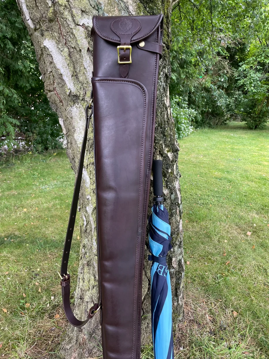 Premium Italian Havana Leather Flap/Buckle/Zip Gun Slip with Custom Barrel or Umbrella Pocket product image 3