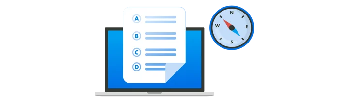 Illustration of laptop and clock