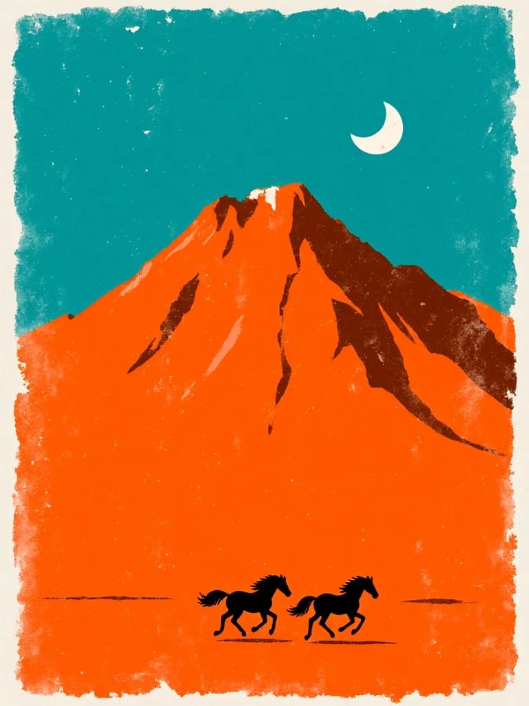 Abstract Mountain - Risograph