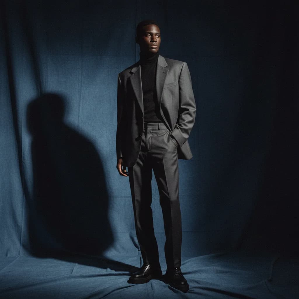 Black Male - Blue Backdrop