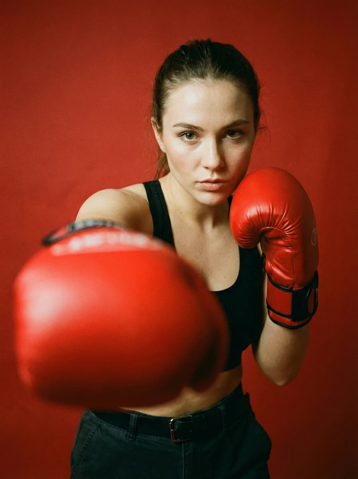 Boxing Gloves - Red Background