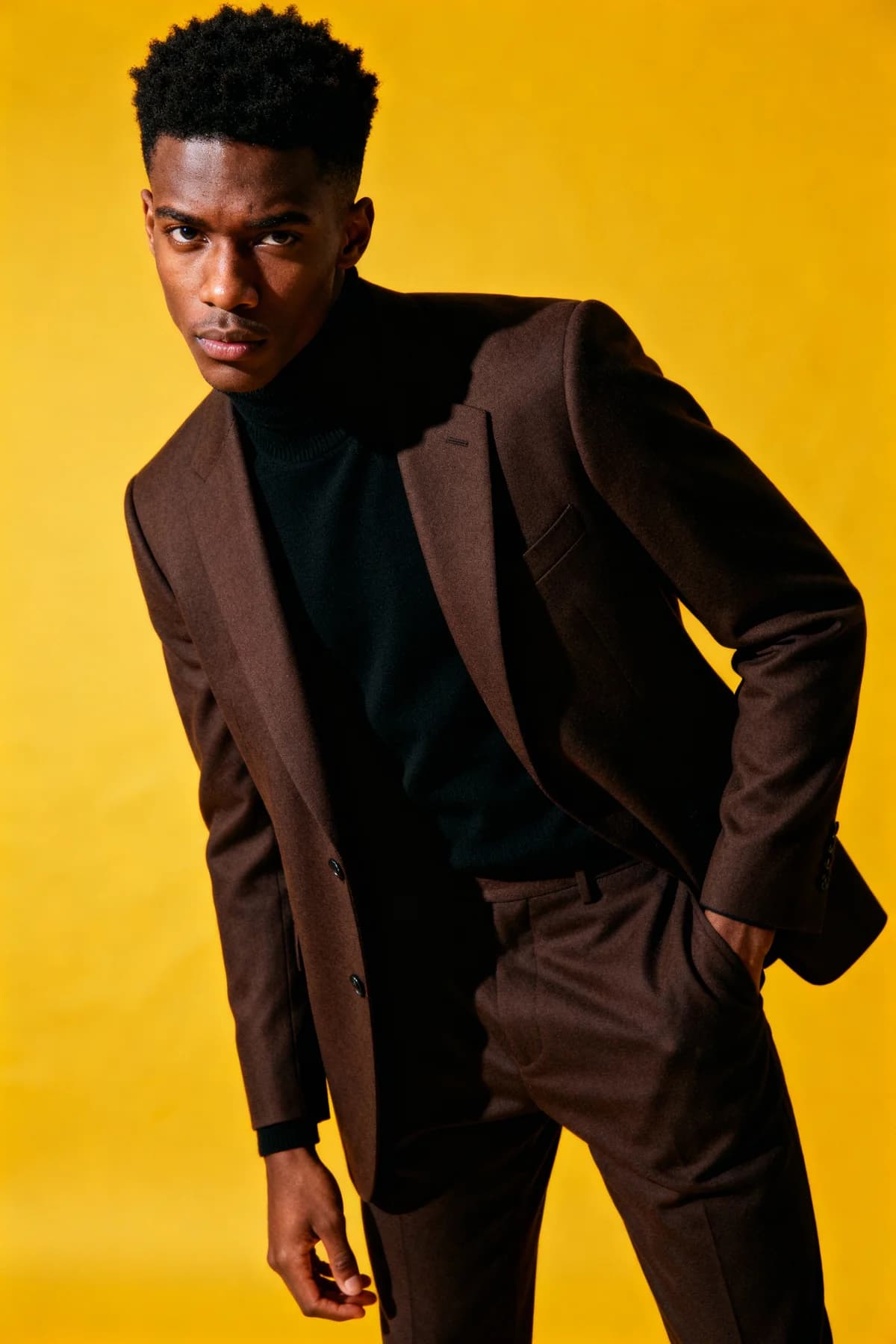 Brown Suit - Yellow Background 2