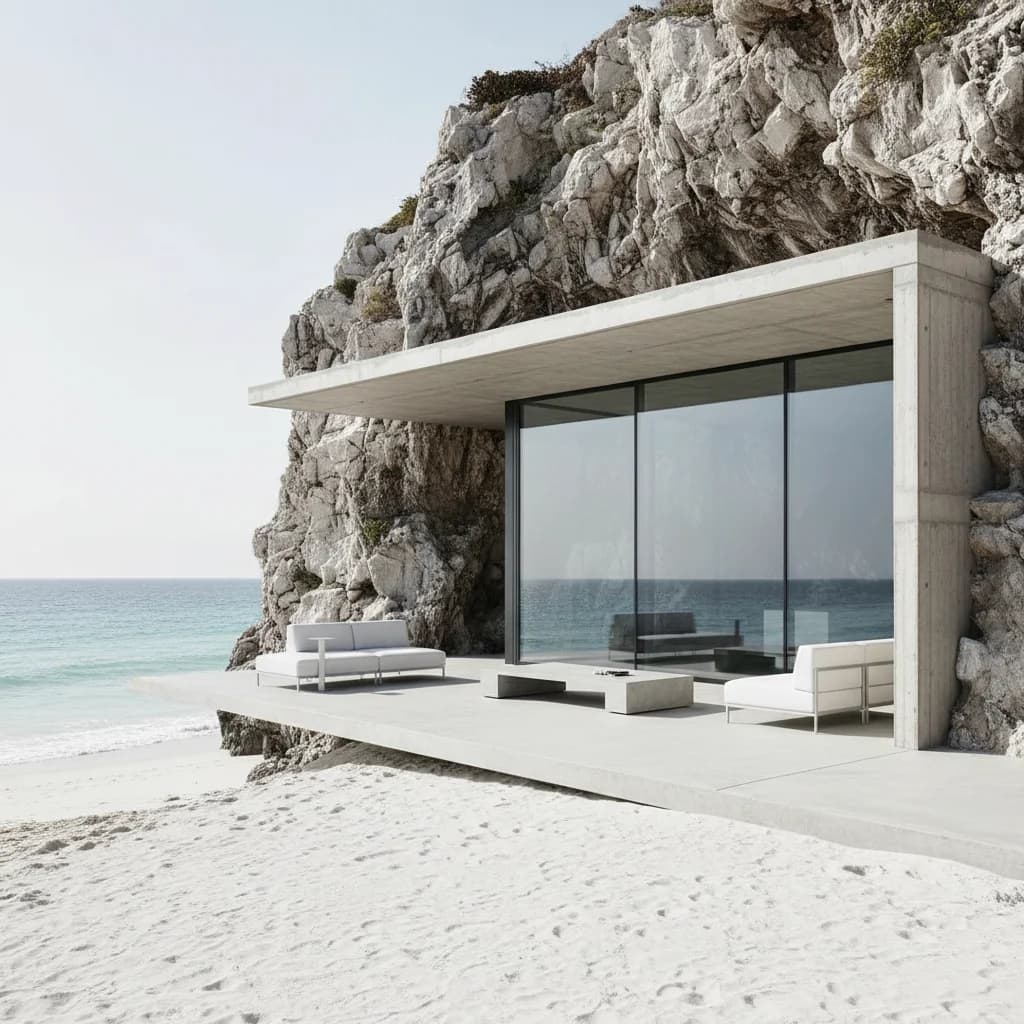 Cliffside Concrete Structure