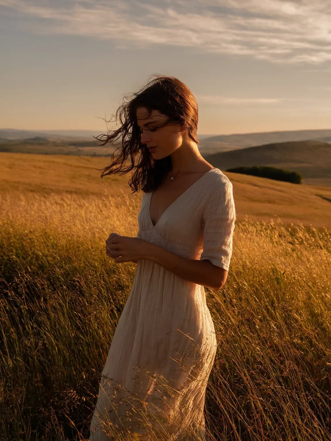 Sunlit Field - Contemplative