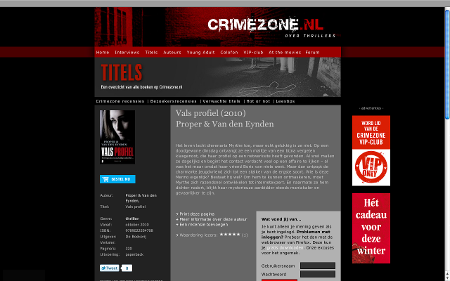 **** Vier sterren bij Crimezone