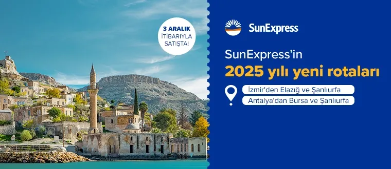 SunExpress'ten 2025 yaz sezonu iç hat tarifesi