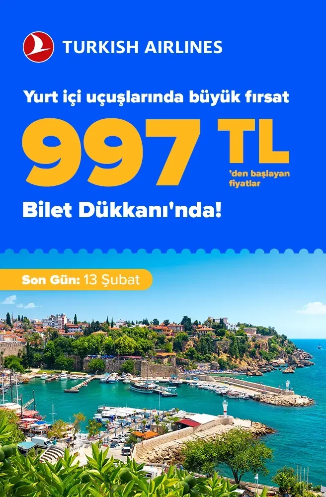 Yurt İçi Uçuşlar 997 TL'den Başlayan Fiyatlarla