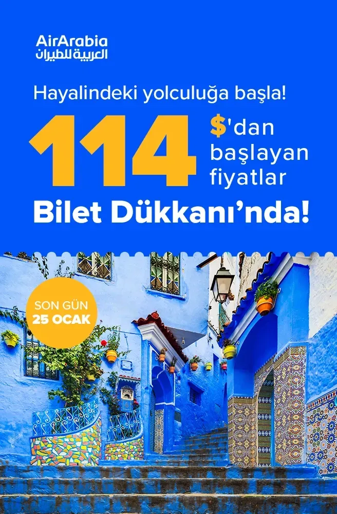 Air Arabia ile 114$'dan Başlayan Fiyatlar Bilet Dükkanı'nda!