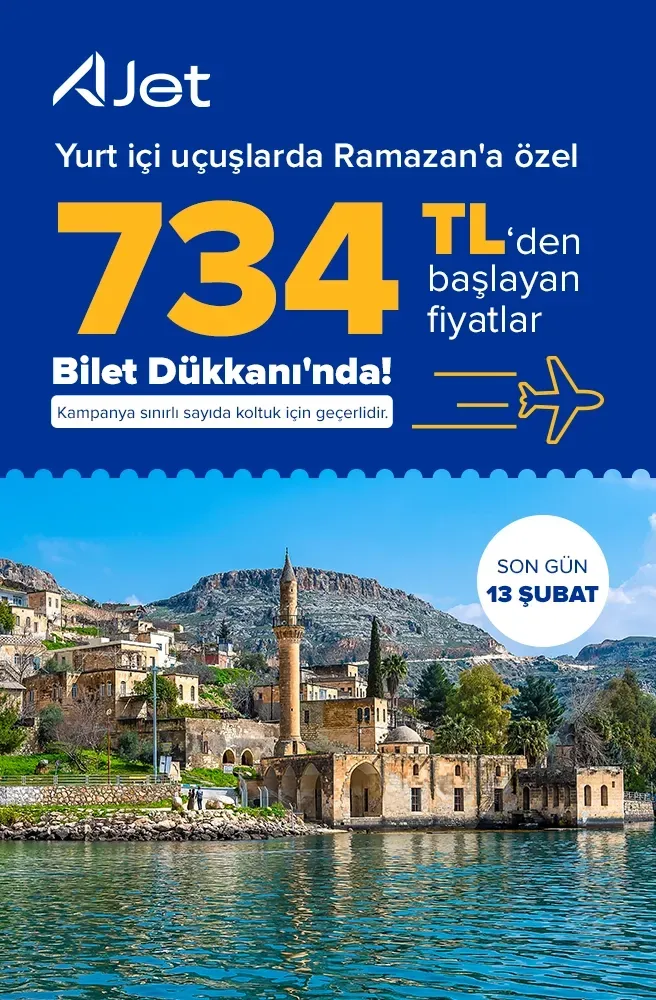 AJet ile Yurt İçi Uçuşları 734 TL’den başlayan fiyatlarla!