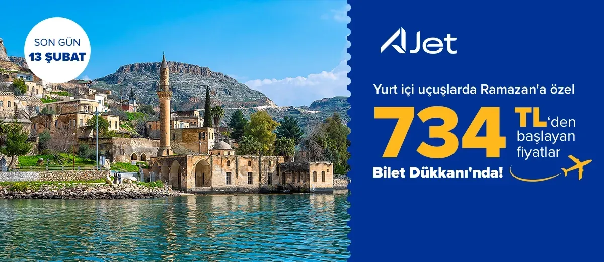 AJet ile Yurt İçi Uçuşları 734 TL’den başlayan fiyatlarla!