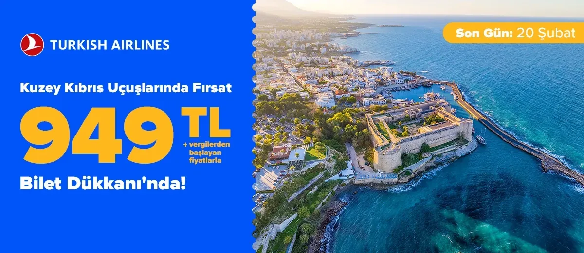 Kıbrıs, 949 TL+Vergilerden Başlayan Fiyatlarla!
