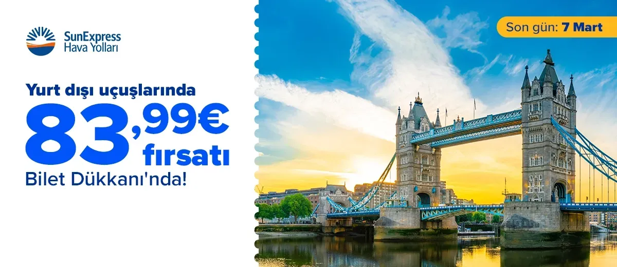 SunExpress ile Yurt Dışı Uçuşları 83,99 Euro Fırsatıyla!