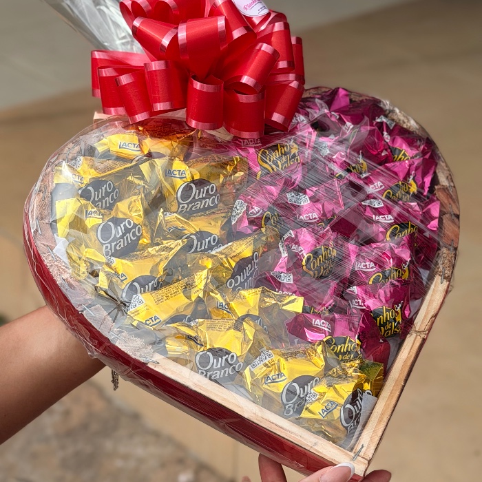 Coração com bombons