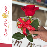 1 Rosa Natural e Coração de Chocolate Ouro Branco