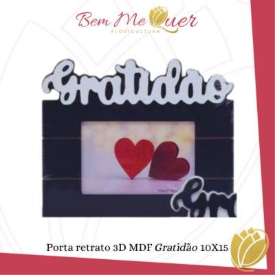 Porta Retrato 3D MDF Gratidão 10X15