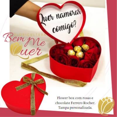 Flower Box Mensagem de Amor