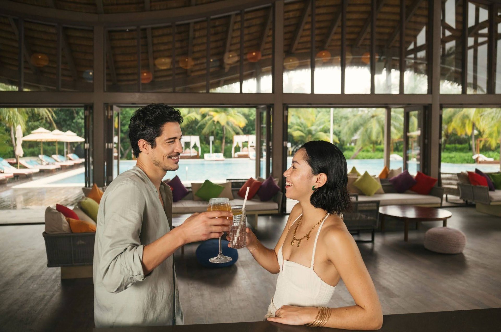 Couples at Kani Villas enjoy exclusivity and privacy with the option to step over to Finolhu for Club Med activities.