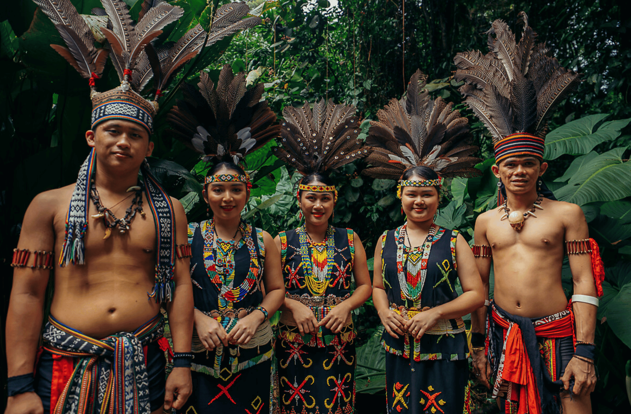Local performers in traditional Sabahan indigenous attire at Club Med Borneo Kota Kinabalu