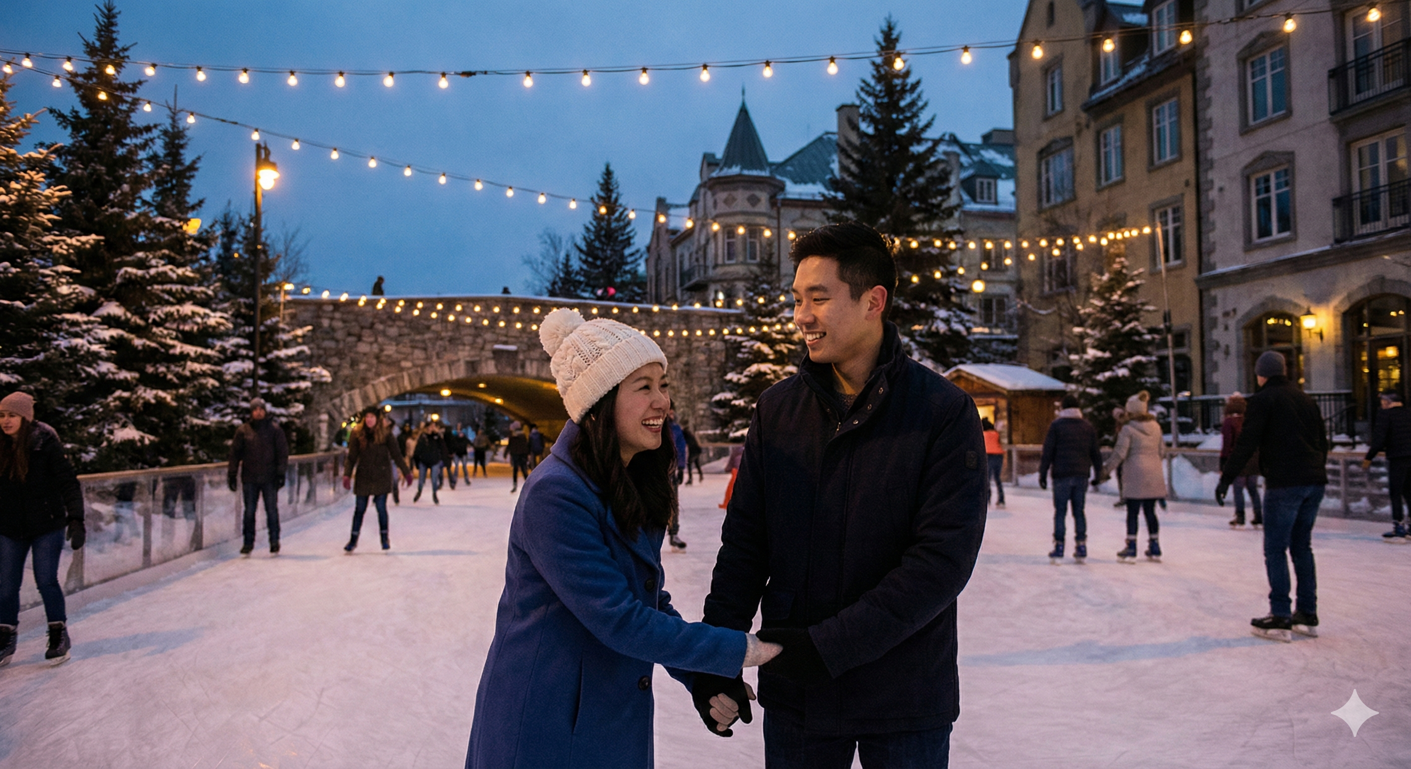Date night at an ice skating rink
