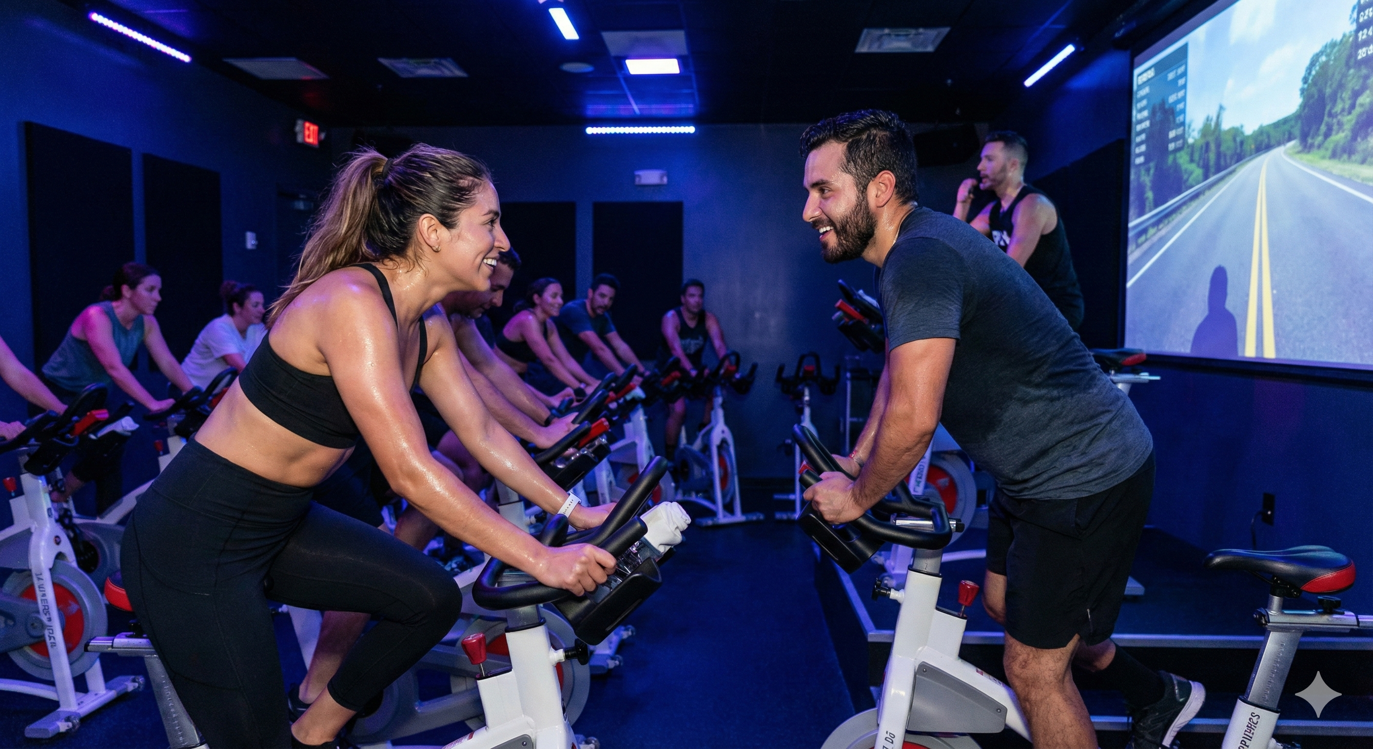 Date night exercising together