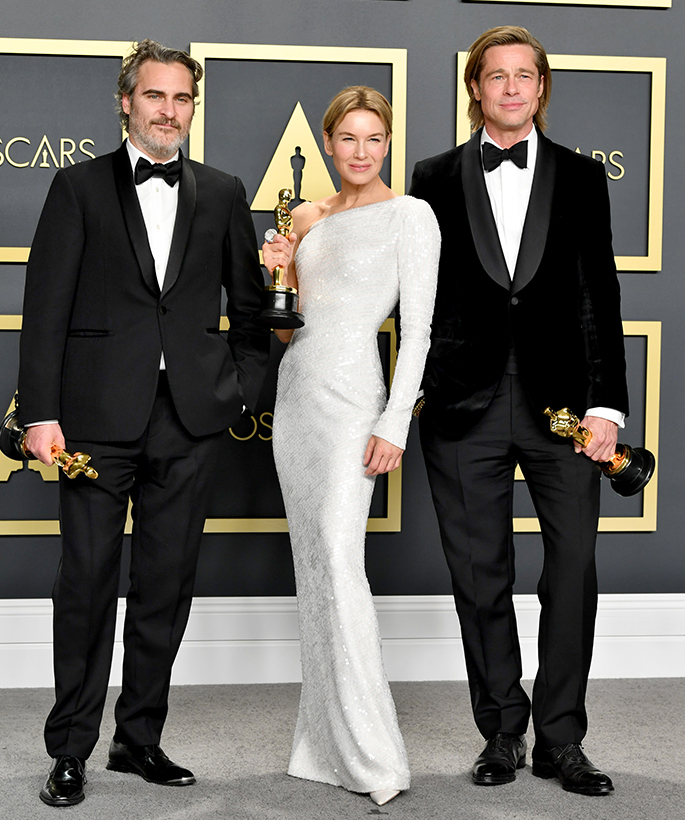 oscar 2020 joaquin phoenix - renee zelweger - brad pitt