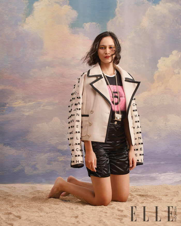 lutesha & jerome kurnia photography by zaki akbar for elle indonesia April 2021 cover story - styling sidky muhamadsyah fashion chanel
