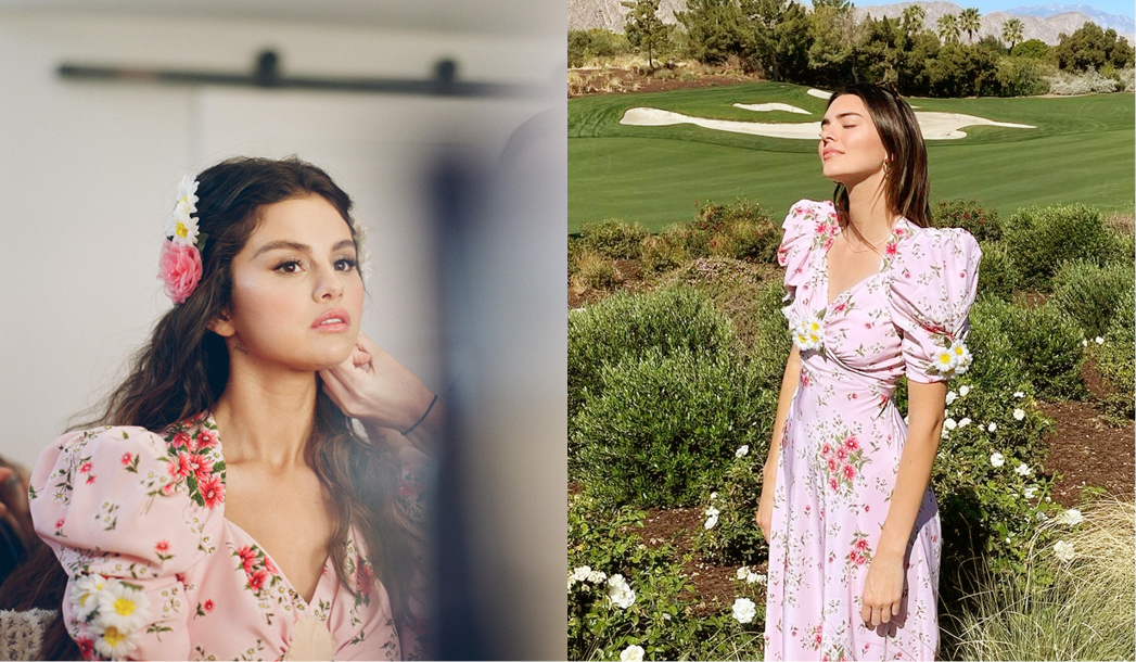 Inspirasi Gaya Busana Gaun Motif Floral ala Selena Gomez dan Kendal Jenner