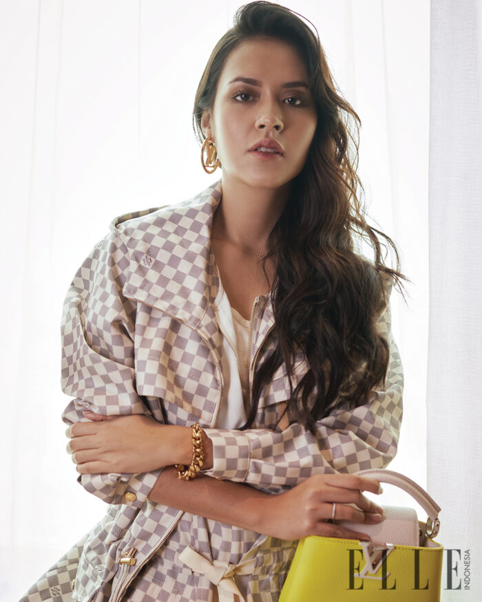 Raisa for ELLE Indonesia June 2021 photography Ifan Hartanto styling Ismelya Muntu fashion Louis Vuitton makeup Bubah Alfian hair Riz Bay location Four Seasons Hotel Jakarta