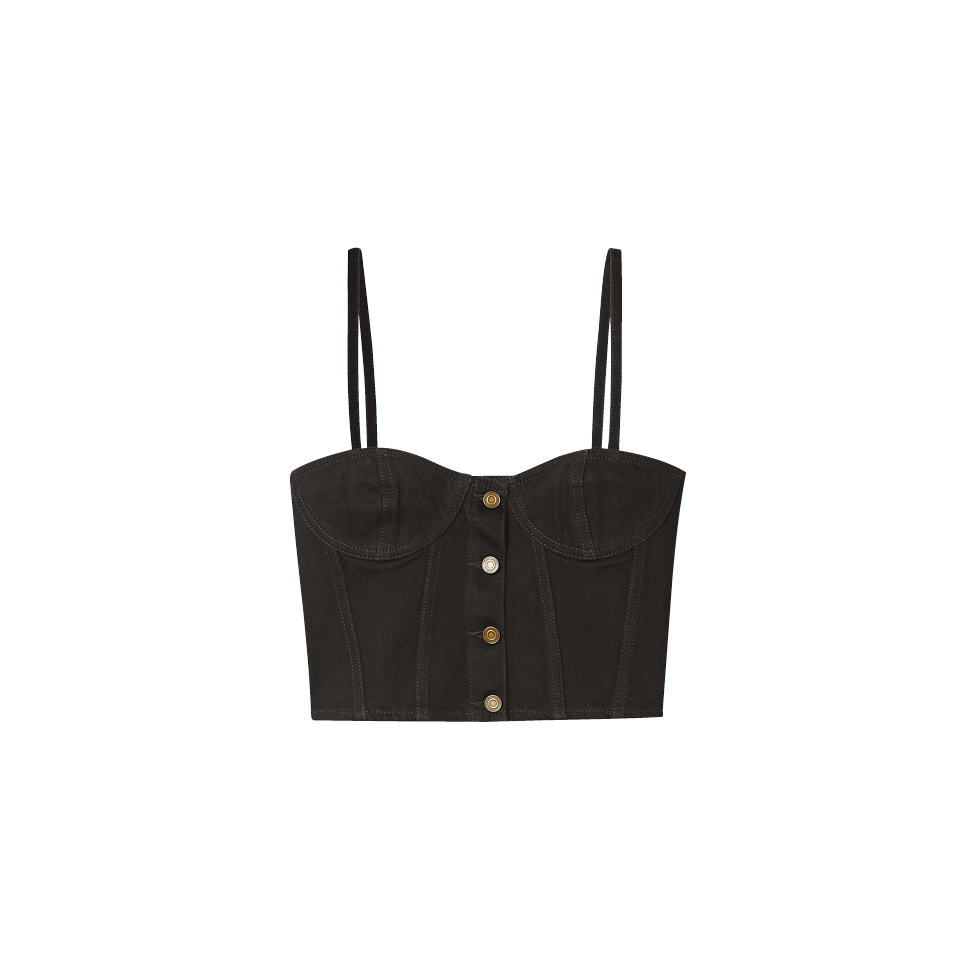 Atasan bustier, Saint Laurent.