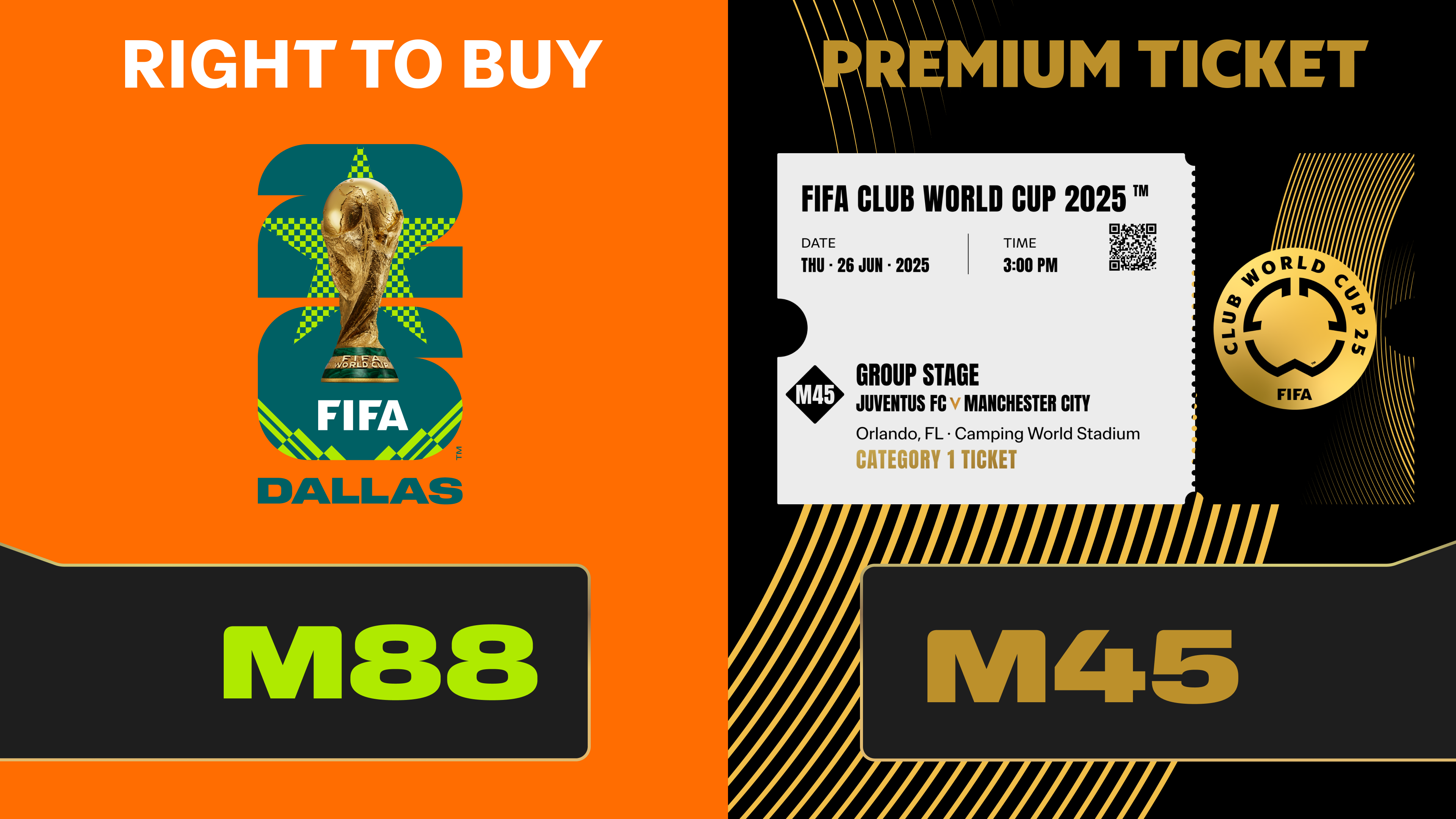Combo Reward: Ticket Club World Cup 2025™ M45 + RTB M88 to FIFA