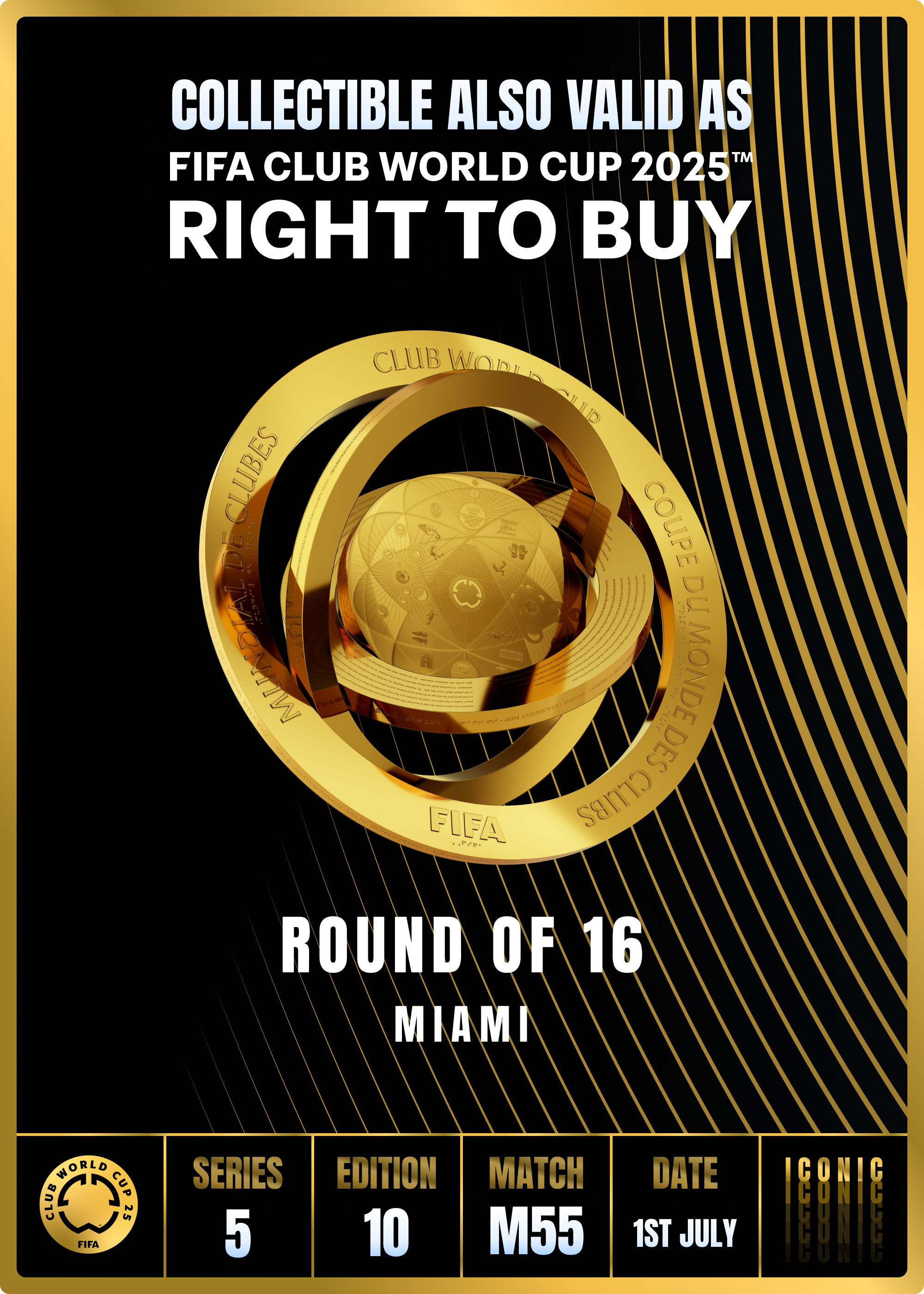 NO LONGER VALID - Collectible valid as RTB for 2 tickets to a FIFA