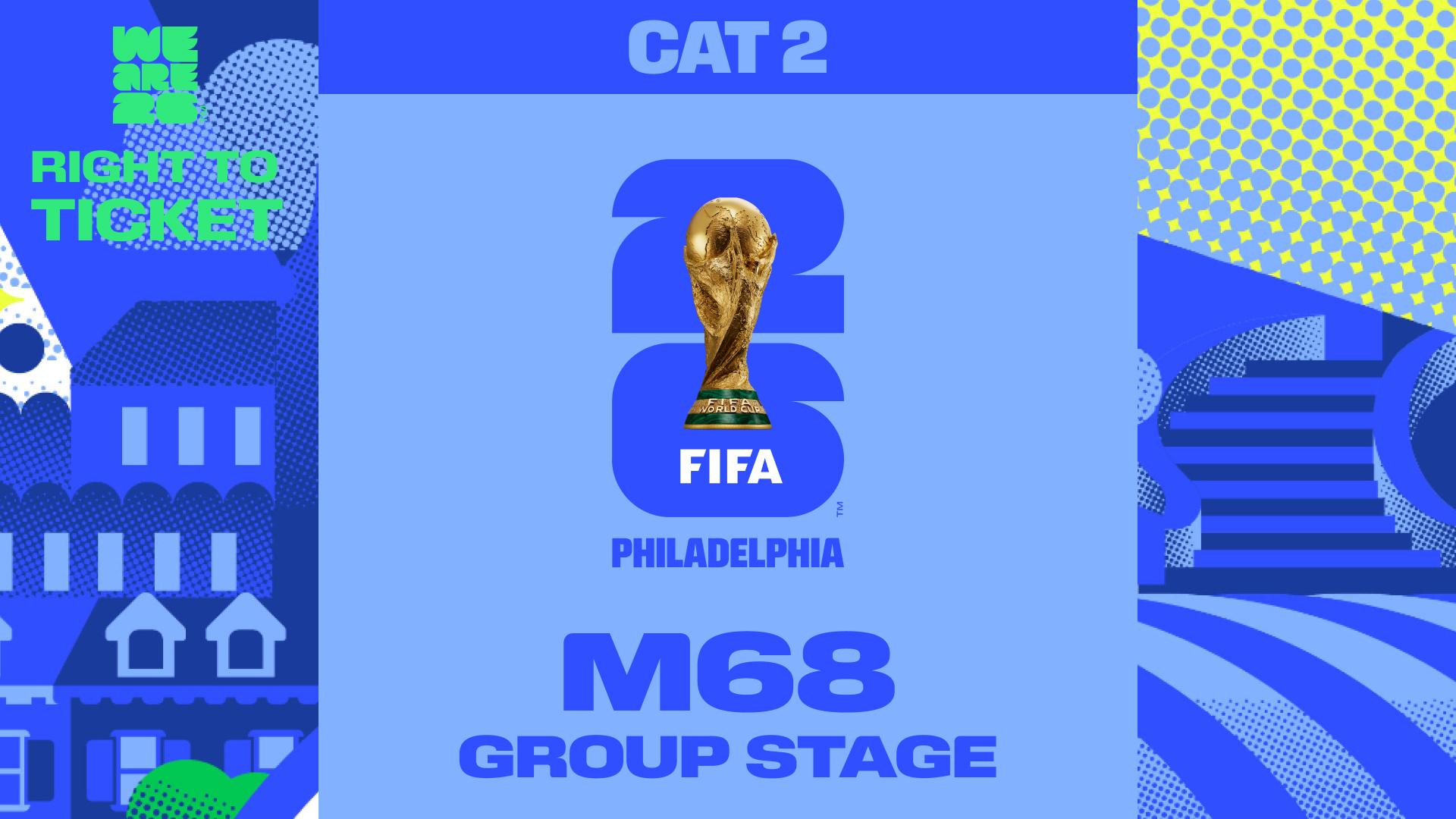 Collectible also valid as Right To Ticket Category 2 for M68
