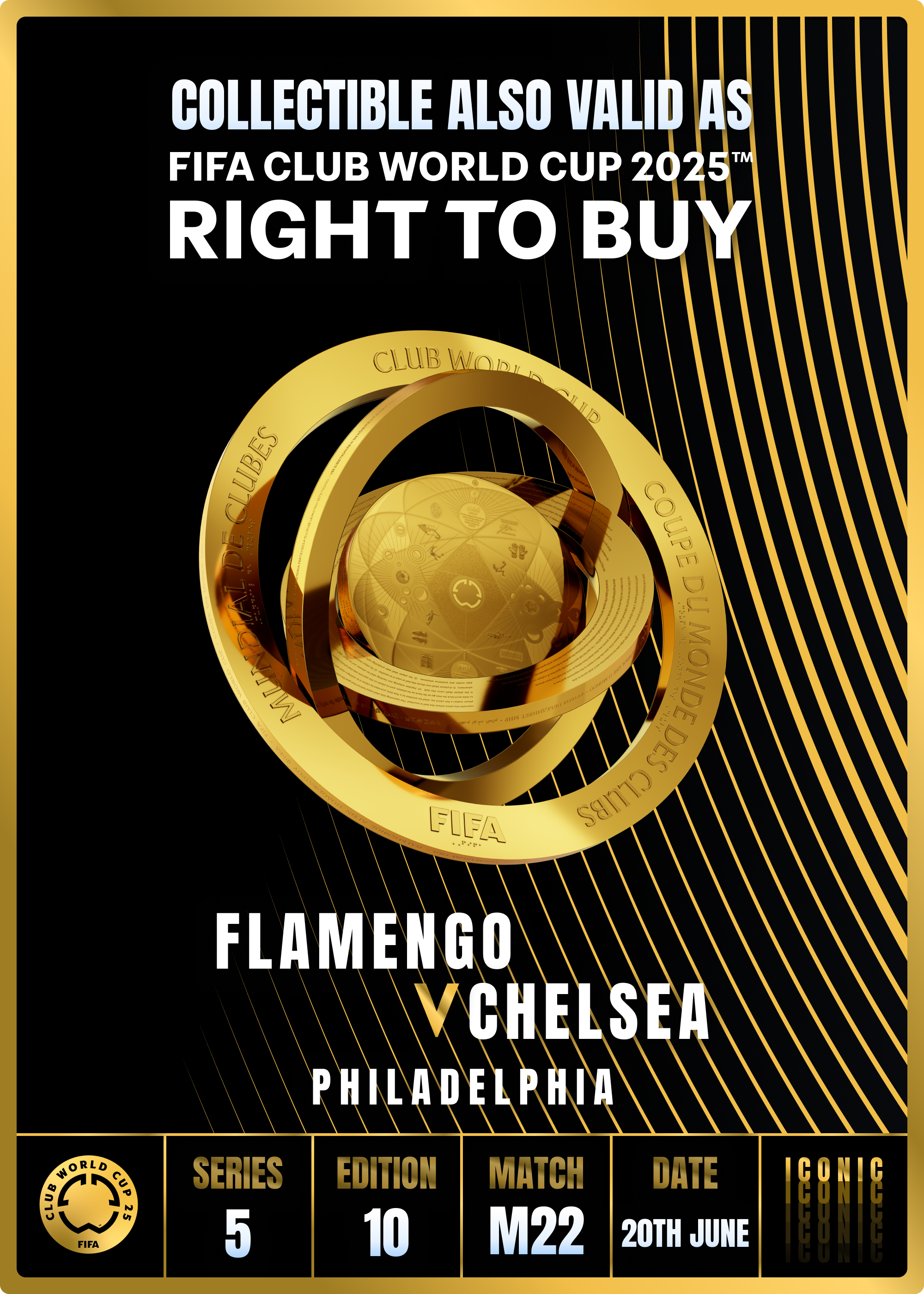 NO LONGER VALID - Collectible valid as RTB for 2 tickets to a FIFA