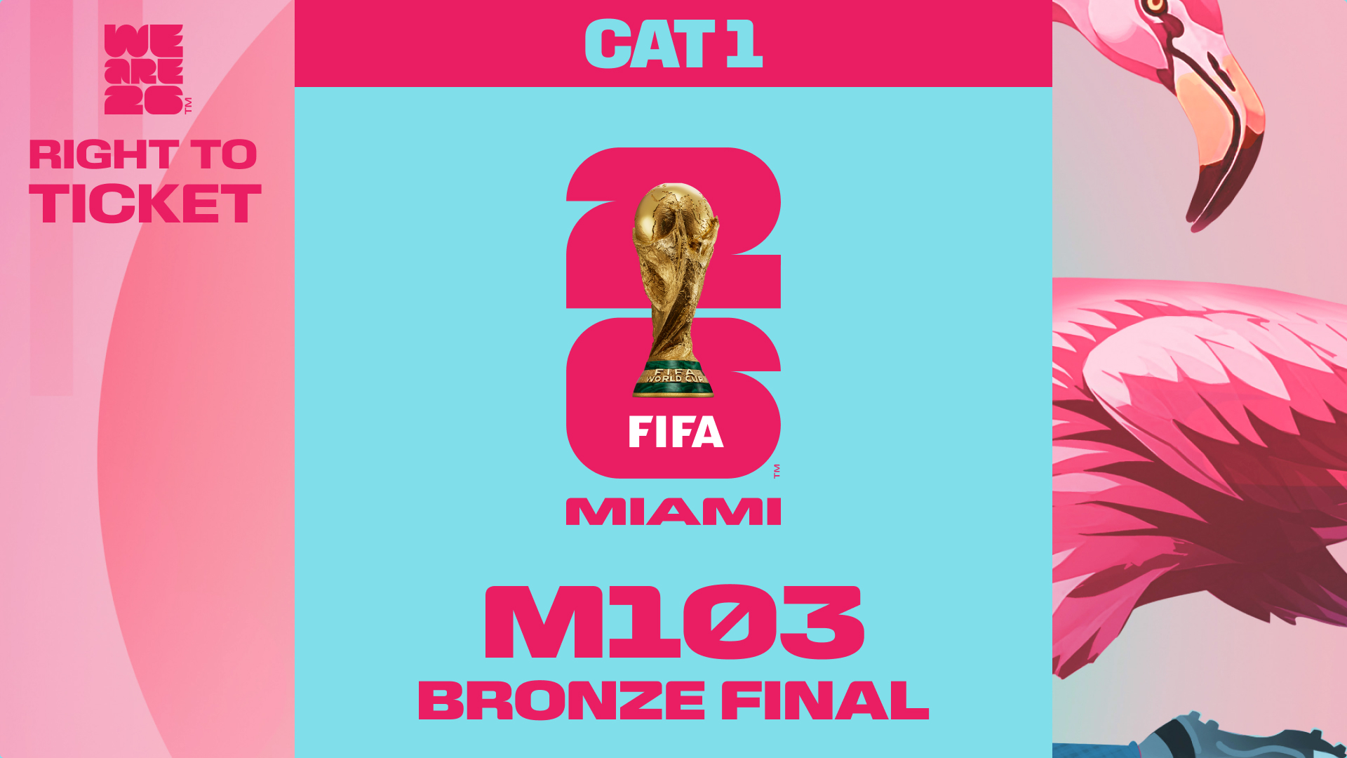 Collectible also valid as Right To Ticket Category 1 for M103
