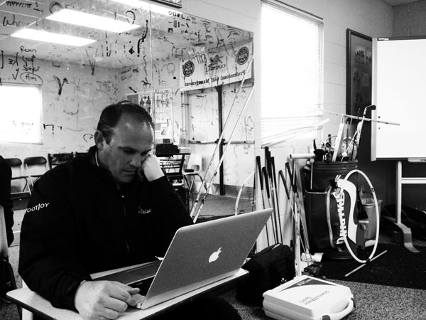 David Orr at his Buies Creek, N.C., putting studio