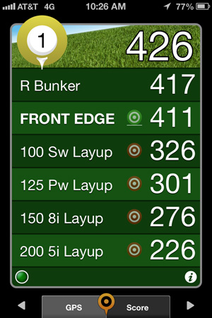 Golfshot GPS Screen