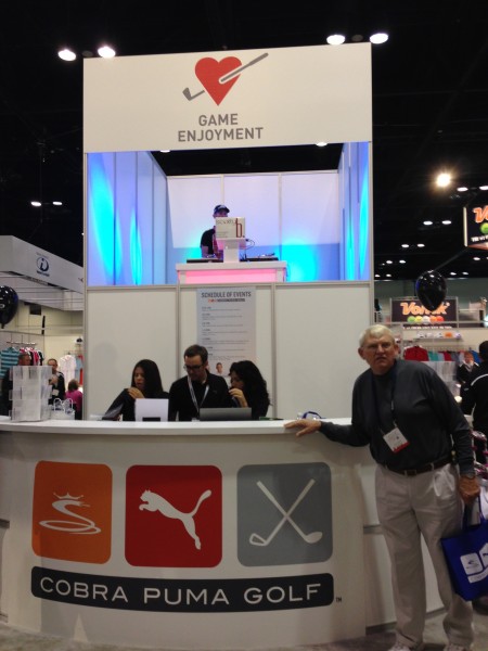 The Cobra/Puma booth at the 2014 PGA Merchandise Show had a DJ loft.