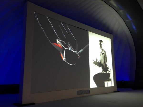 Part of the video presentation about TaylorMade's MOAD "concept club" at their booth at the 2014 PGA Merchandise Show.