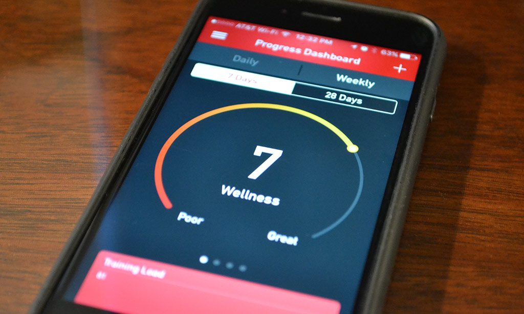 GolfFit App Wellness Screen