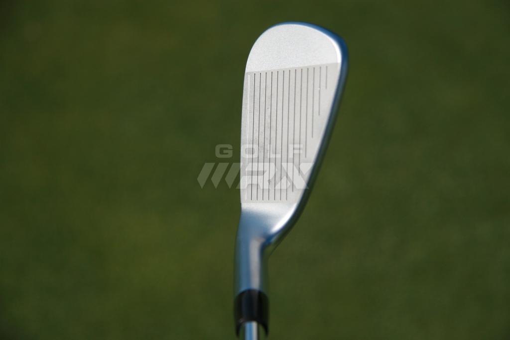 Slightly shorter grooves give the iBlade irons a more compact, traditional look at address.