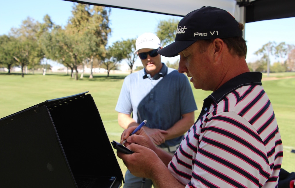 Titleist Master Fitter Dino Antenucci with (right) with Neil McKenna.